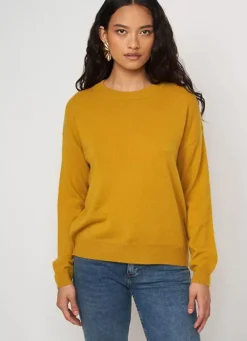 Sud Express Jumpers & Cardigans|Pull Col Rond 100% Cachemire Safran Mapoue
