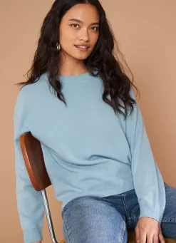 Sud Express Jumpers & Cardigans|Pull Col Rond 100% Cachemire Orage Mapoue