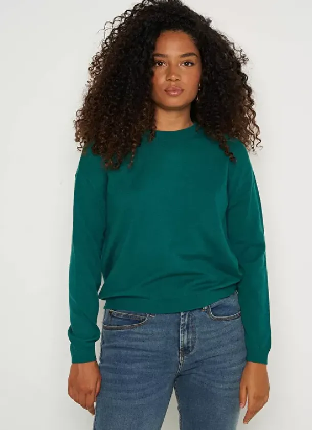 Sud Express Jumpers & Cardigans|Pull Col Rond A Maille Douce Bouteille Melaniae