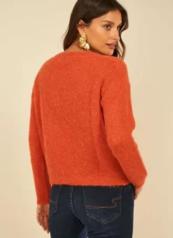 Sud Express Jumpers & Cardigans|Pull Col Rond Abricot Moncoeuro