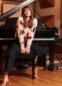 Sud Express Jumpers & Cardigans|Pull Col Rond Avec Imprime Floral Poudre Mariah