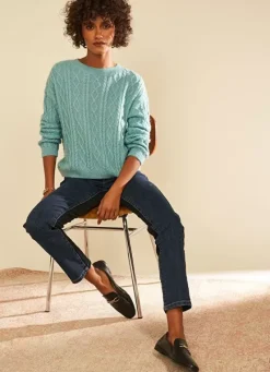 Sud Express Jumpers & Cardigans|Pull Col Rond Avec Jeu De Torsades Neptune Madil