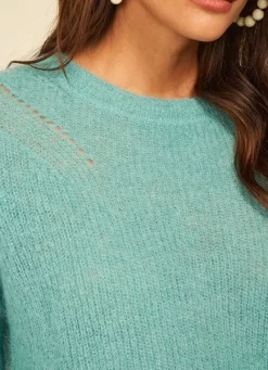 Sud Express Jumpers & Cardigans|Pull Col Rond Mint Moncoeuro