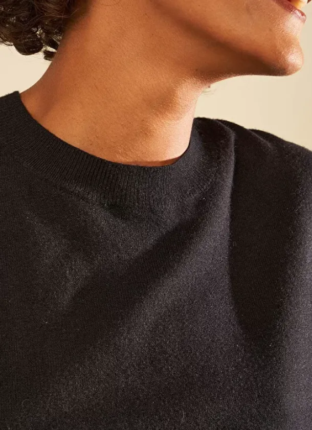 Sud Express Jumpers & Cardigans|Pull Col Rond Noir Melaniae