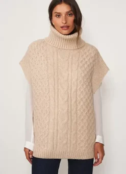 Sud Express Jumpers & Cardigans|Pull Col Roule Beige Chine Mishapi