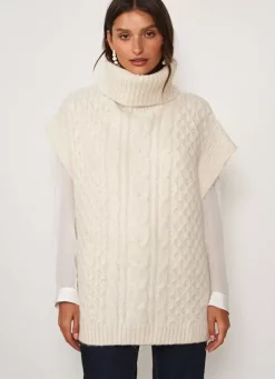 Sud Express Jumpers & Cardigans|Pull Col Roule Ecru Mishapi