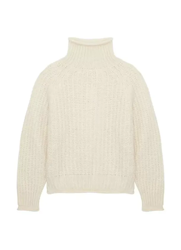 Sud Express Jumpers & Cardigans|Pull Col Roule Ecru Mizabak