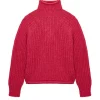 Sud Express Jumpers & Cardigans|Pull Col Roule Framboise Mizabak