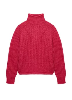 Sud Express Jumpers & Cardigans|Pull Col Roule Framboise Mizabak