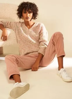 Sud Express Jumpers & Cardigans|Pull Col V A Sequins Poudre Marissa