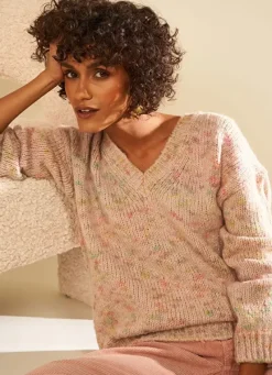 Sud Express Jumpers & Cardigans|Pull Col V A Sequins Poudre Marissa