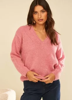 Sud Express Jumpers & Cardigans|Pull Col V En Mohair Malabar Mannakayx