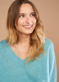 Sud Express Jumpers & Cardigans|Pull Col V En Mohair Mint Mannakay