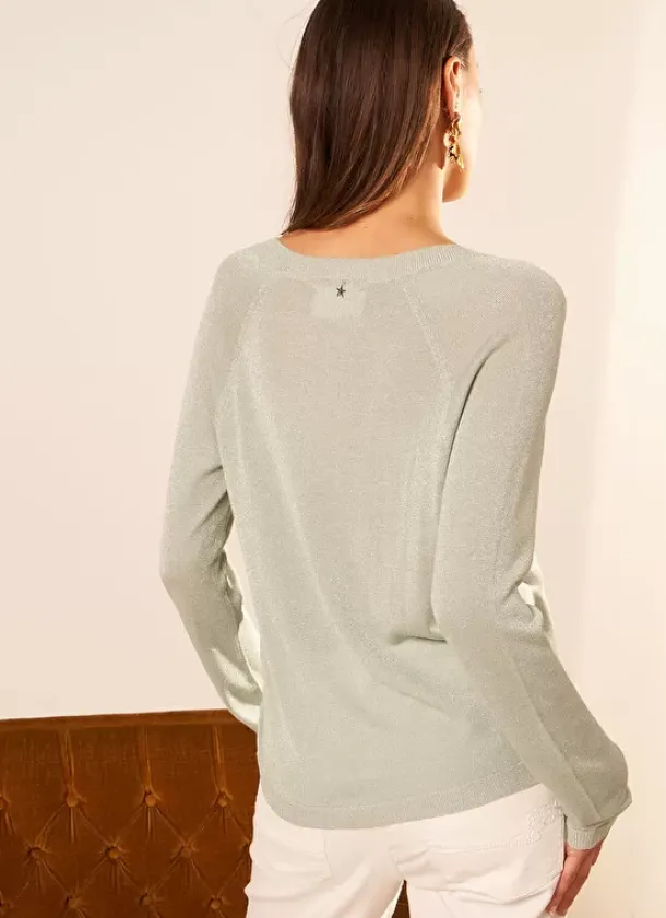 Sud Express Jumpers & Cardigans|Pull Col V Irise Amande Madeleine