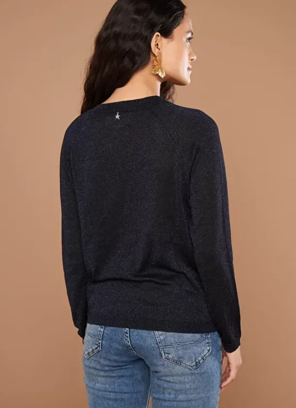 Sud Express Jumpers & Cardigans|Pull Col V Irise Marine Madeleine