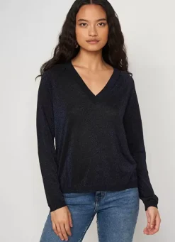 Sud Express Jumpers & Cardigans|Pull Col V Irise Marine Madeleine