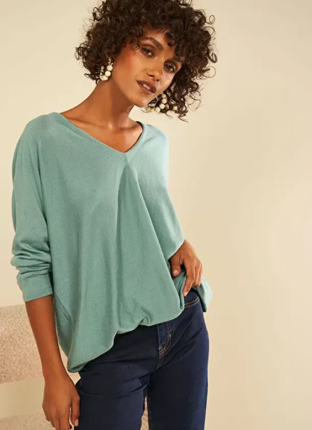 Sud Express Jumpers & Cardigans|Pull Col V Sans Emmanchures Amande Maboutou