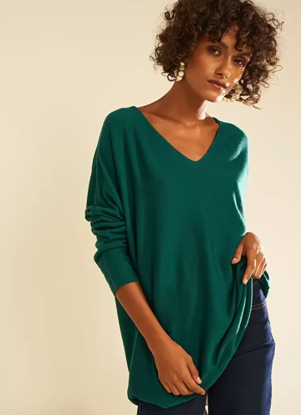 Sud Express Jumpers & Cardigans|Pull Col V Sans Emmanchures Bouteille Maboutou