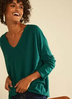 Sud Express Jumpers & Cardigans|Pull Col V Sans Emmanchures Bouteille Maboutou