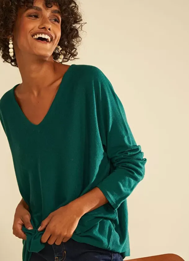 Sud Express Jumpers & Cardigans|Pull Col V Sans Emmanchures Bouteille Maboutou