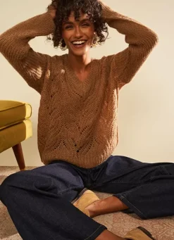 Sud Express Jumpers & Cardigans|Pull Col V Vison Margot
