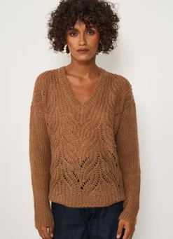 Sud Express Jumpers & Cardigans|Pull Col V Vison Margot