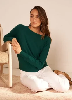 Sud Express Jumpers & Cardigans|Pull Court A Col Bateau Bouteille Moanae