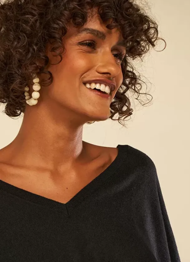 Sud Express Jumpers & Cardigans|Pull Details Bijoux Noir Gonamo