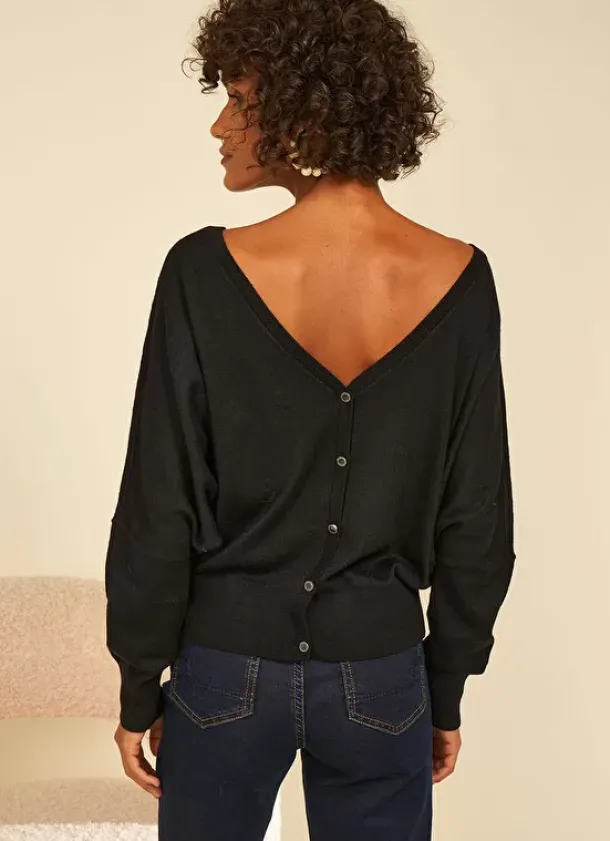Sud Express Jumpers & Cardigans|Pull Details Bijoux Noir Gonamo