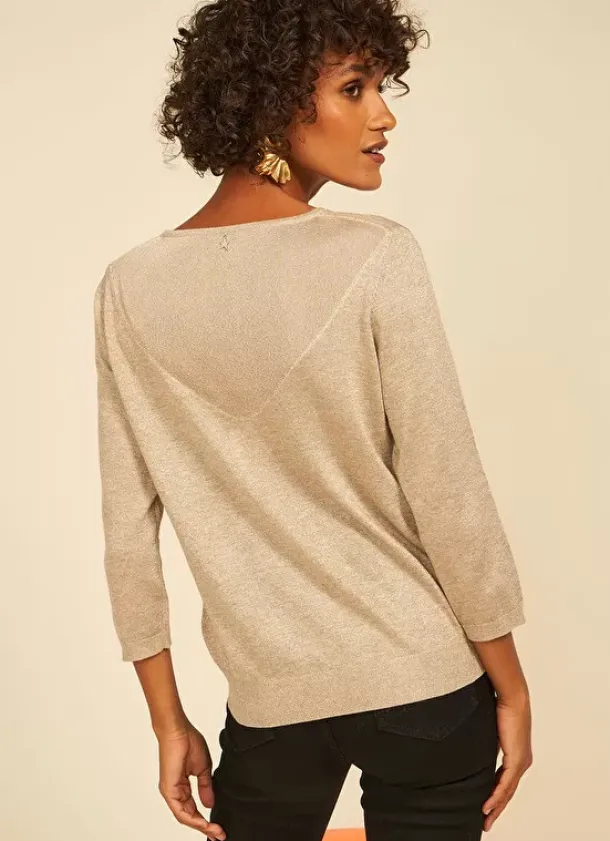 Sud Express Jumpers & Cardigans|Pull Details Transparents Champagne Mory