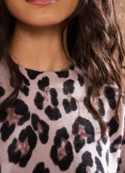 Sud Express Jumpers & Cardigans|Pull Leopard 100% Cachemire Camel Maricka