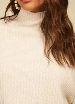 Sud Express Jumpers & Cardigans|Pull Pur Cachemire A Cotes Milk Monetalou