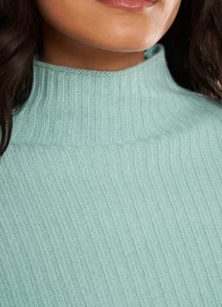 Sud Express Jumpers & Cardigans|Pull Pur Cachemire A Cotes Aqua Monetalou