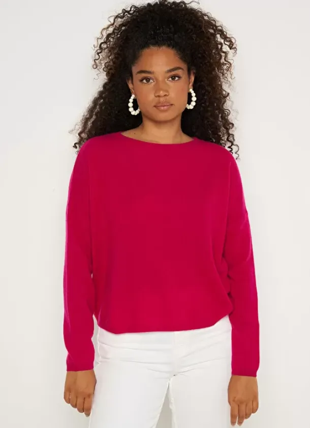 Sud Express Jumpers & Cardigans|Pull Pur Cachemire Framboise Monna