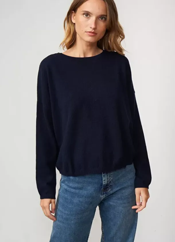 Sud Express Jumpers & Cardigans|Pull Pur Cachemire Marine Monna
