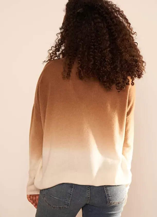 Sud Express Jumpers & Cardigans|Pull Tie&Dye 100% Cachemire Camel Monjack