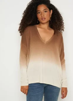 Sud Express Jumpers & Cardigans|Pull Tie&Dye 100% Cachemire Camel Monjack