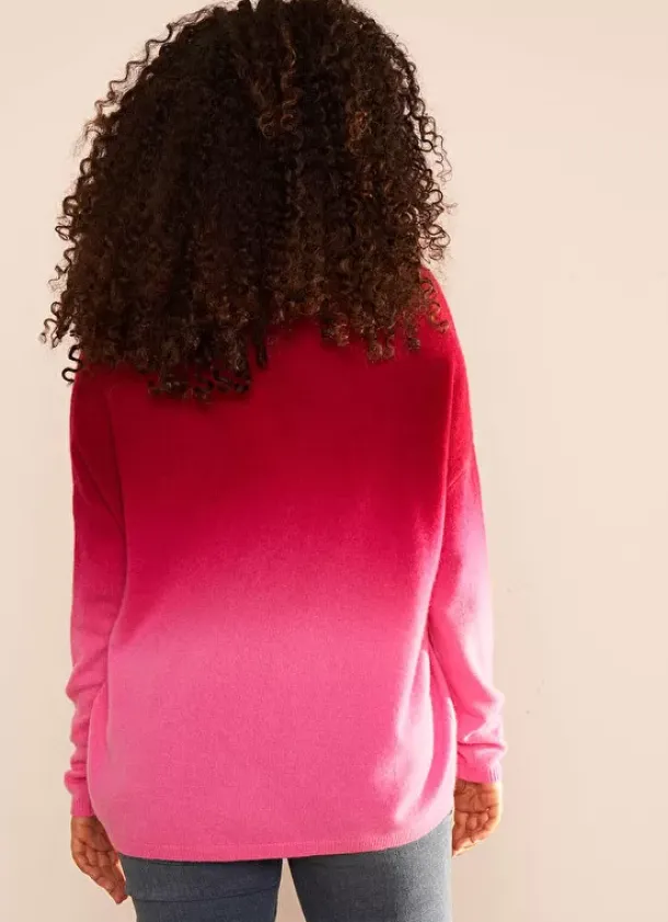 Sud Express Jumpers & Cardigans|Pull Tie&Dye 100% Cachemire Framboise Monjack
