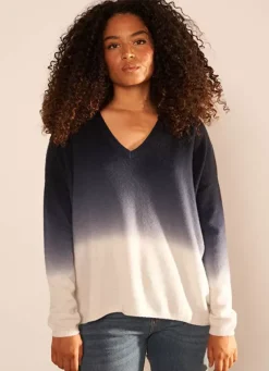 Sud Express Jumpers & Cardigans|Pull Tie&Dye 100% Cachemire Marine Monjack
