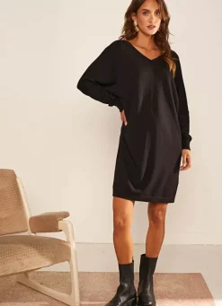Sud Express Dresses & Overall|Robe Courte Col V Noir Ronamo