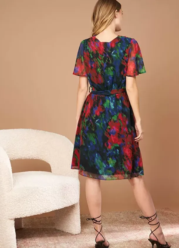 Sud Express Dresses & Overall|Robe Courte Encolure V Noir Razzaia