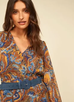 Sud Express Dresses & Overall|Robe Courte Imprimee Indigo Ragatha