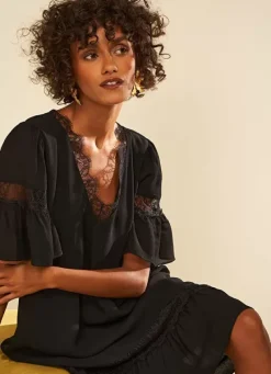 Sud Express Dresses & Overall|Robe Details Dentelle Noir Riloubi