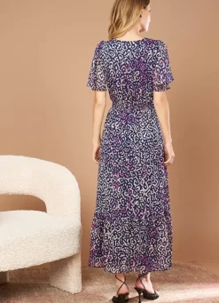 Sud Express Dresses & Overall|Robe Longue Imprimee A Col V Marine Rouza