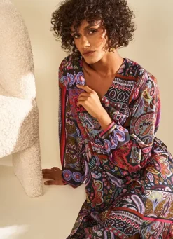 Sud Express Dresses & Overall|Robe Longue Imprimee Kaki Ralage