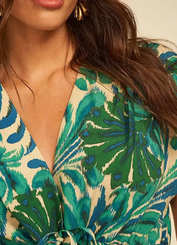 Sud Express Dresses & Overall|Robe Longue Imprimee Vert Rivienne