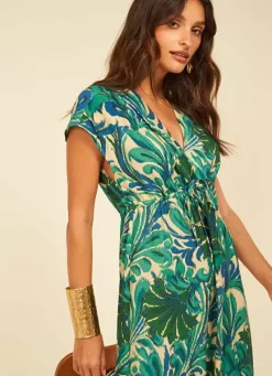 Sud Express Dresses & Overall|Robe Longue Imprimee Vert Rivienne