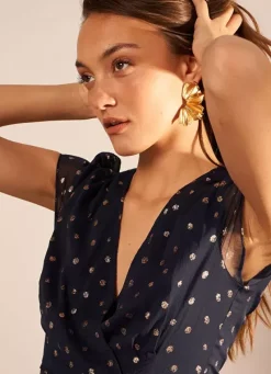 Sud Express Dresses & Overall|Robe Longue Portefeuille Marine Rosabello