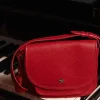 Sud Express Shoes & Accessories|Sac Besace En Cuir Rouge Suny
