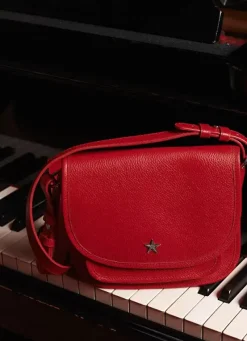 Sud Express Shoes & Accessories|Sac Besace En Cuir Rouge Suny